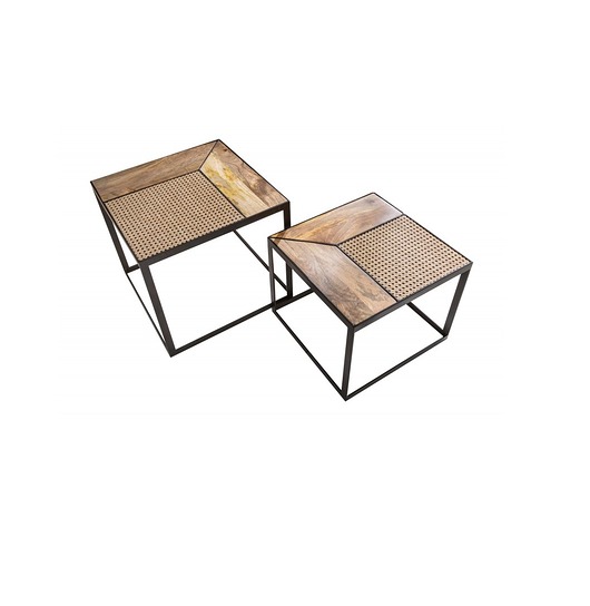 Stolik 2szt Loop Vienna Square rattan drewno Home Design