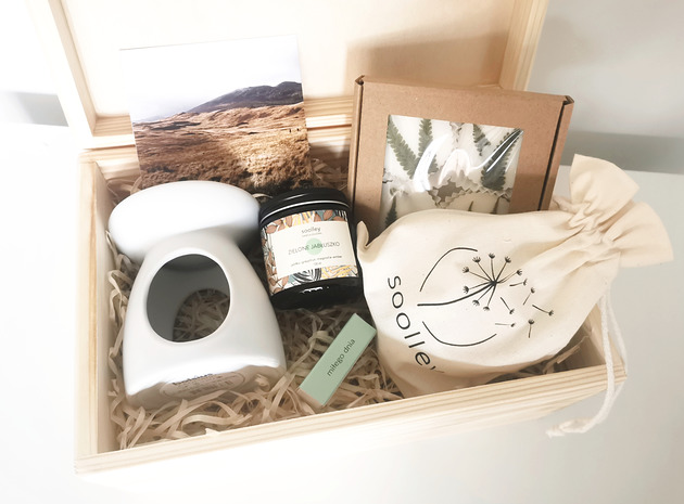 świeczniki i świece Zestaw prezentowy świeca sojowa + wosk zapachowy