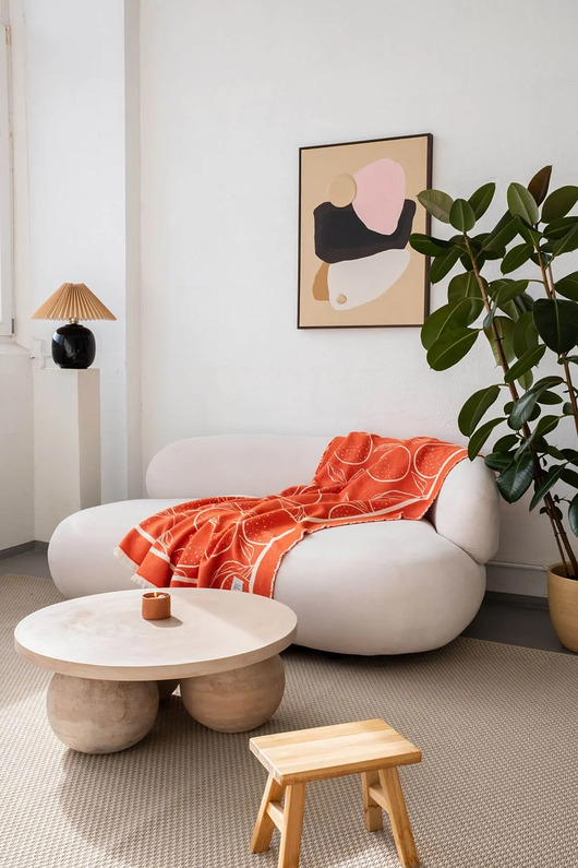 koce i narzuty Yuna w kolorze pomarańczowym