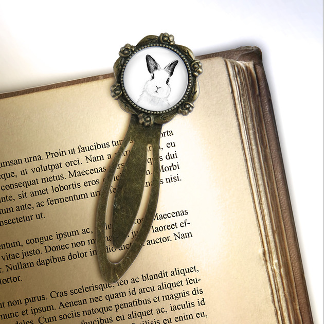 zakładki do książek Zakładka do książki - Królik - klips, brąz