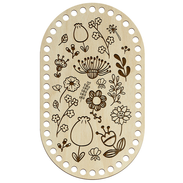 ozdoby wielkanocne Baza do Koszyka DNO SPÓD Drewniany do Makramy Szydełkowania OWAL 27x16 cm