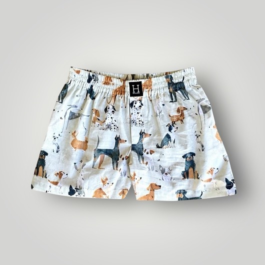 piżamy damskie Spodenki unisex do spania bokserki w pieski