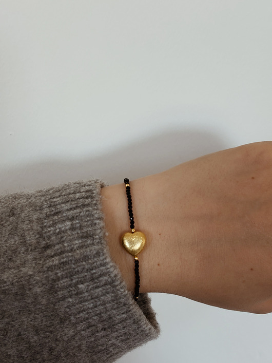 bransoletki z kamieni naturalnych Bransoletka Onyks z sercem