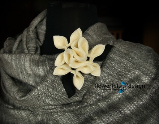 ecru with black FlowerFelt Design