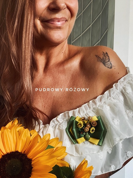 broszki Artystyczna Brosza z niesamowitymi Słonecznikami New