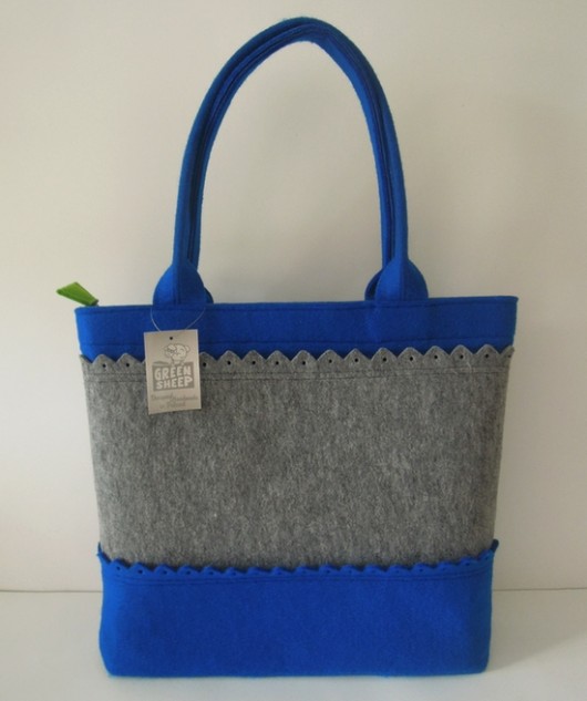 Torba XL z Falbankami Morska z Szarym Green Sheep