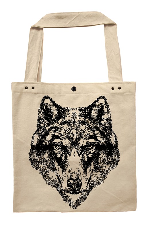 Wilk - torba z grubego płótna Wild Dot