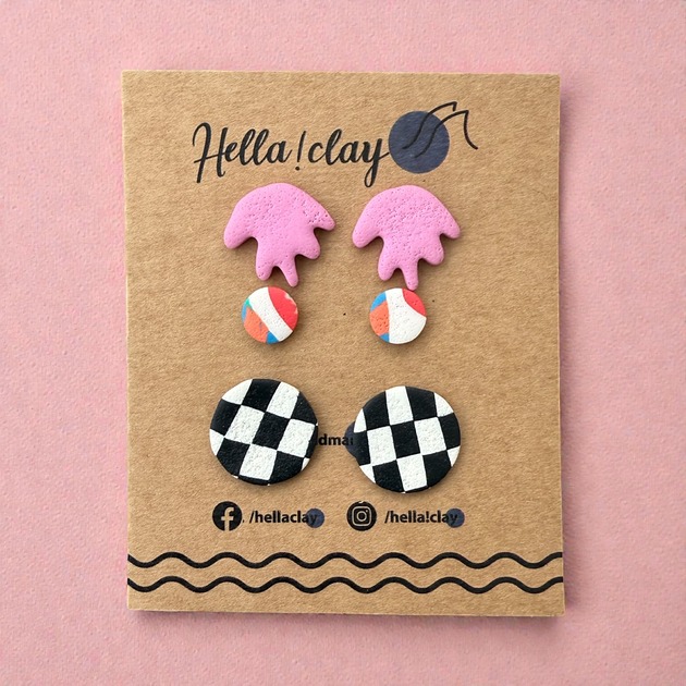 kolczyki z masy plastycznej Minikolczyki 3pack