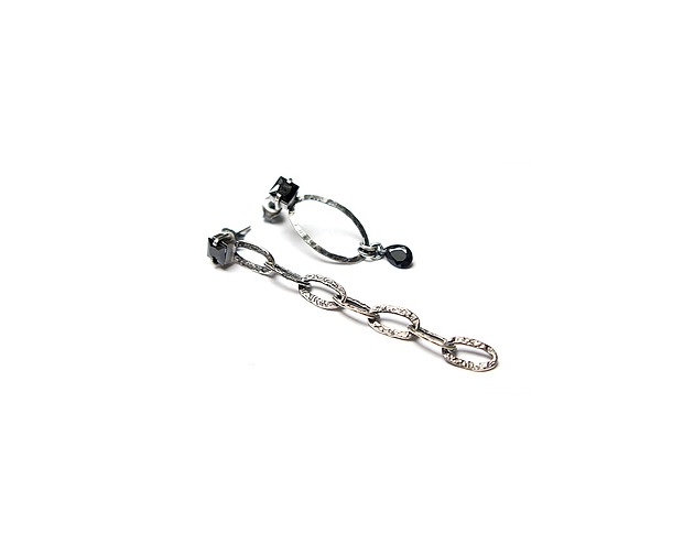 kolczyki z kamieniami Kolczyki Asymmetric chain vol. 3