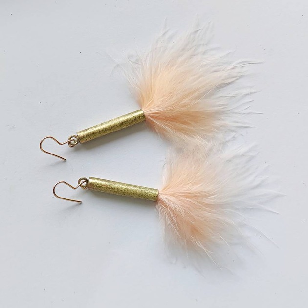 kolczyki z piórami PIÓRKO kolczyki