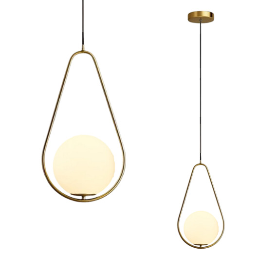 lampy wiszące Lampa wisząca zwis żyrandol lampa na sufit złota szkło kula LED E27
