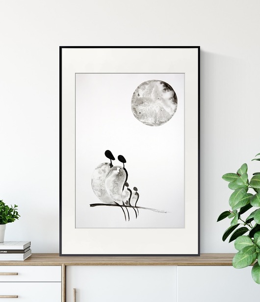 grafika 50 x 70 cm wykonana ręcznie, abstrakcja, Krystyna Siwek Art