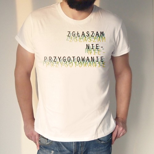 Zgłaszam Męska podwinięta Biała ONE MUG A DAY