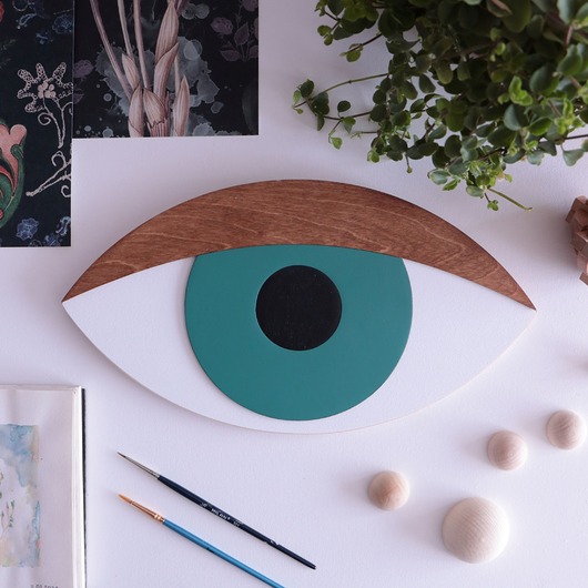 Ozdoby na ścianę Oko 3D Beryl orzechowa powieka