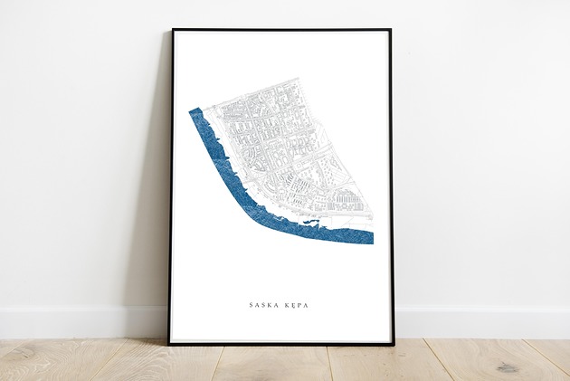 Plakat Saska Kępa / Warszawa maps by P