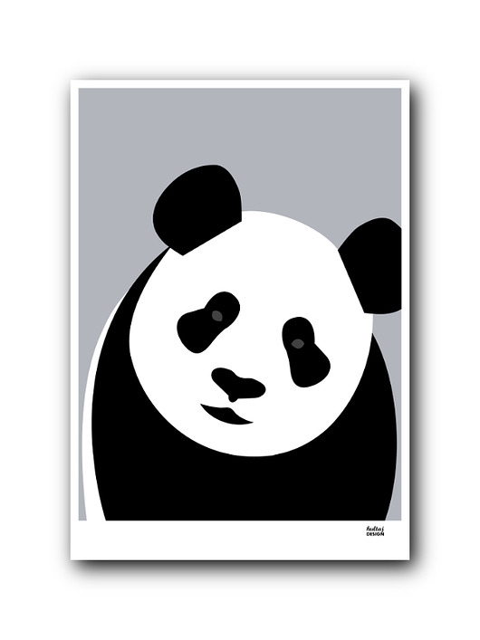 obrazy i plakaty do pokoju dziecięcego Plakat Panda fioletowa