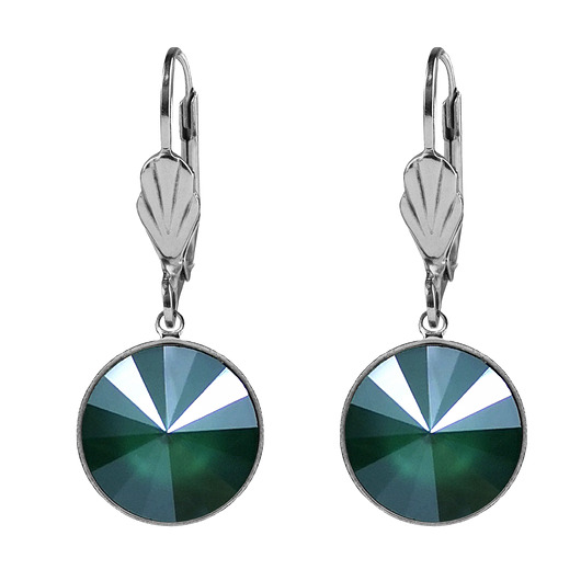 kolczyki swarovski Kolczyki z kryształami  Swarovski  W zieleni