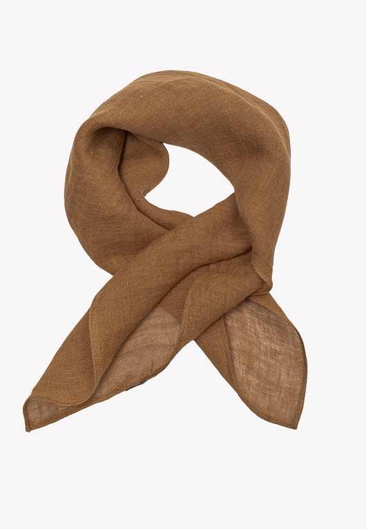 szale damskie Chusta len 100% w karmelowym kolorze 57cm x 72cm