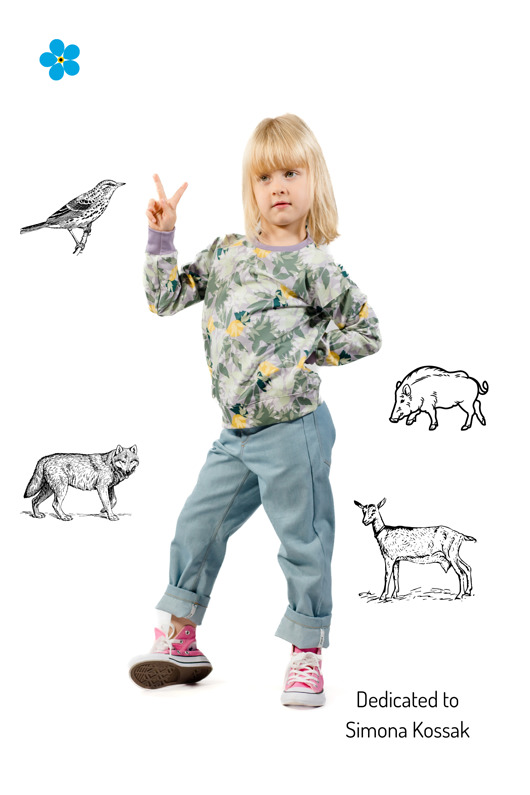 bluzy dla dziewczynki Bluza SIMONA GOTS wzór jungle fiolet