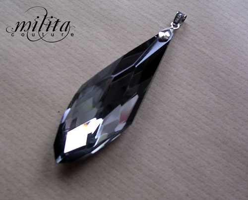 Crystal Fashion ::Silver/Bla... zawieszka XL milita nikonorov