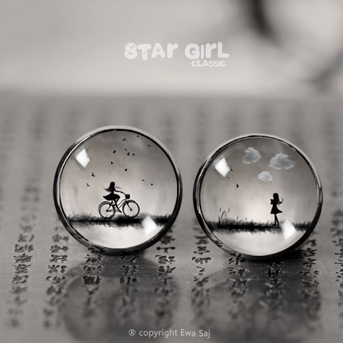 Star Girl Classic-Rower,Obłoki , kolczyki wkręty Ewa Saj Fotografie