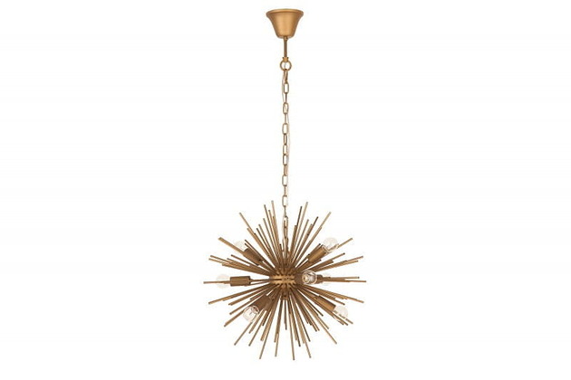 lampy wiszące Lampa wisząca, dekoracyjna Sunlight Gold, metal, 50x50x50 cm