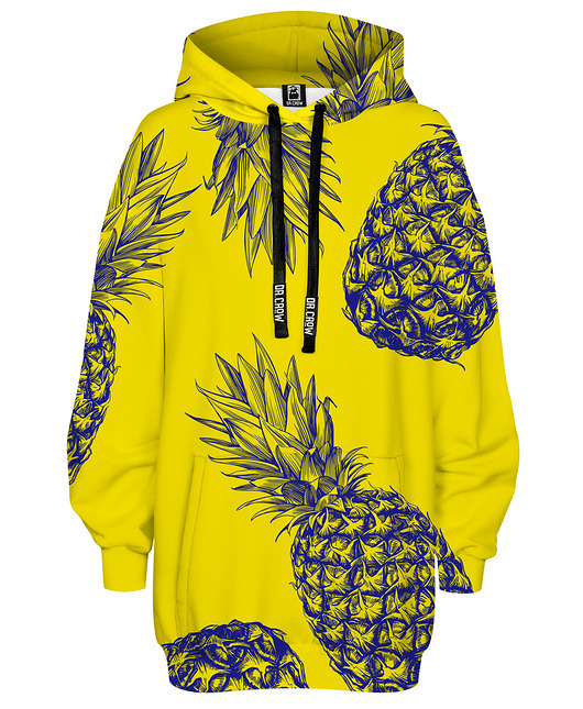 bluza z kapturem damska Bluza Oversize Tunika DR.CROW Pineapples