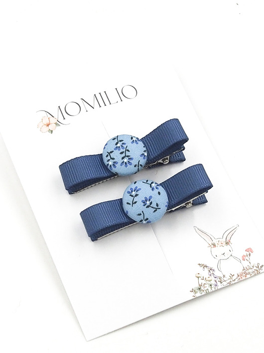 ozdoby do włosów dla dzieci Spinki do włosów Bobbles Bow Blue Little Flowers