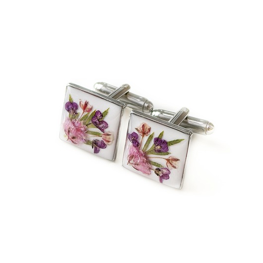 spinki do mankietów Spinki do mankietów z kwiatami