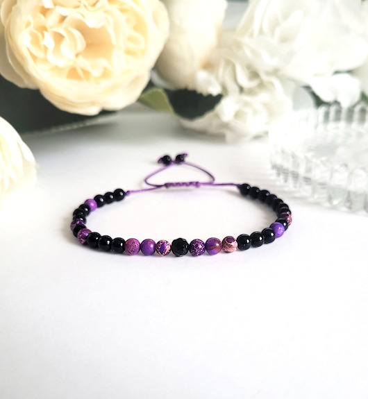 bransoletki z kamieni naturalnych Ochrona i spokój- z Turmalinem i Jaspisem cesarskim