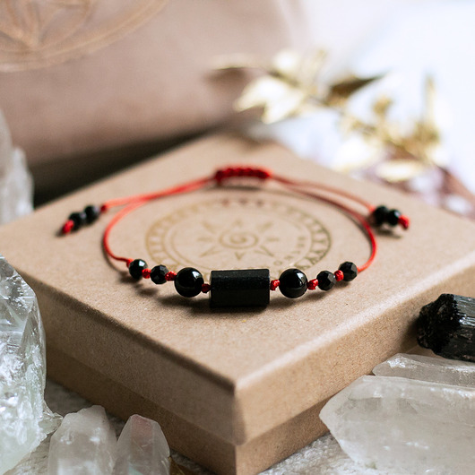 bransoletki na sznurku Bransoletka Ochronna Turmalin Czerwona Najsilniejsza Ochrona Talizman Amulet