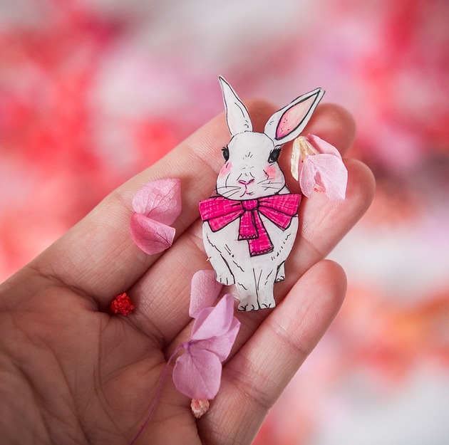 broszki Broszka Pani zającowa Lucyna