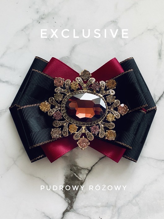 broszki Kolekcja  Exclusive  Brosza z kryształem Burgund   NEW