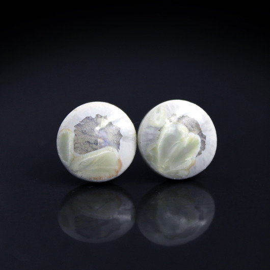 kolczyki ceramiczne Zimowe  11mm/stal chirurgiczna/