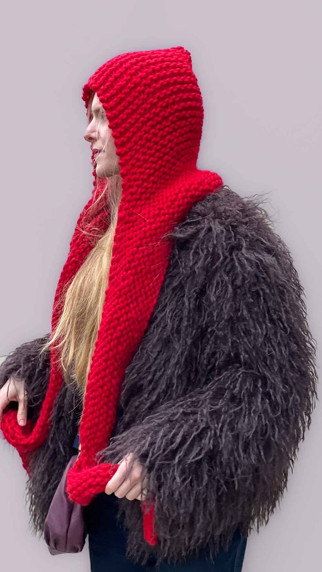 czapki damskie 100% MERINO szaliko kaptur