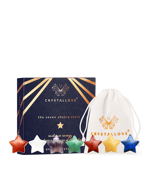 akcesoria dla niej CRYSTALLOVE Naturalne kamienie energetyczne 7 czakr - gwiazdki