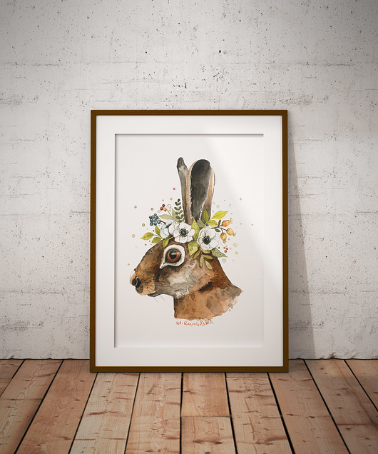 Plakat ilustracja Boho Zając Monika Ruminska