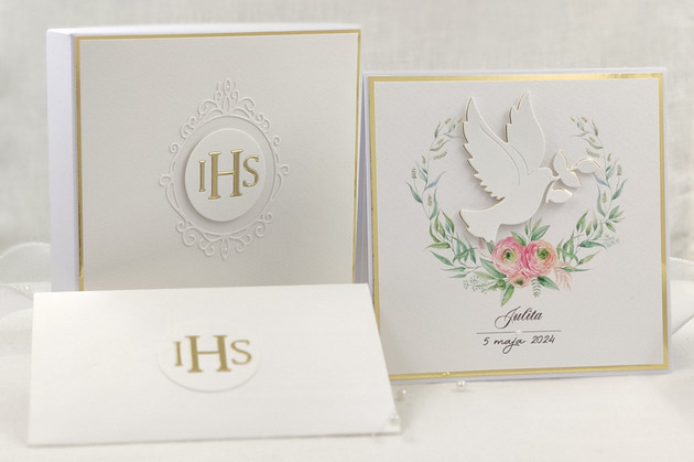 kartki na komunię Kartka na komunię z pudełkiem i kopertą, 52E