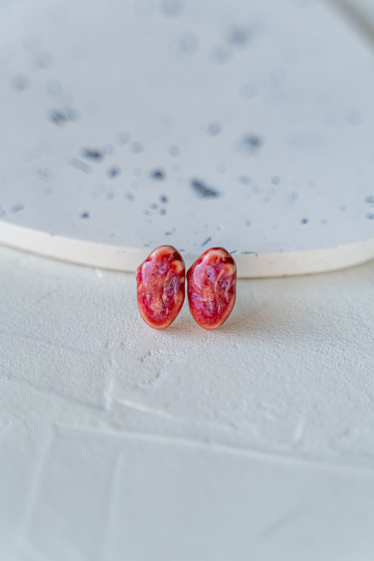 kolczyki ceramiczne Kolczyki porcelanowe HEART