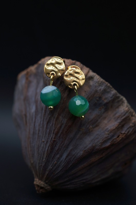 kolczyki z kamieniami Kolczyki "Green Zen" z agatem