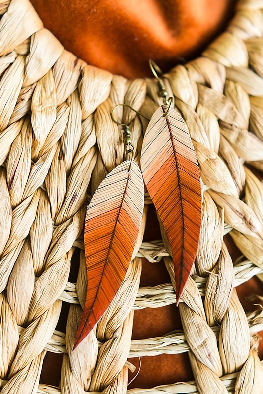 kolczyki pozłacane Kolczyki  piórka Jordania