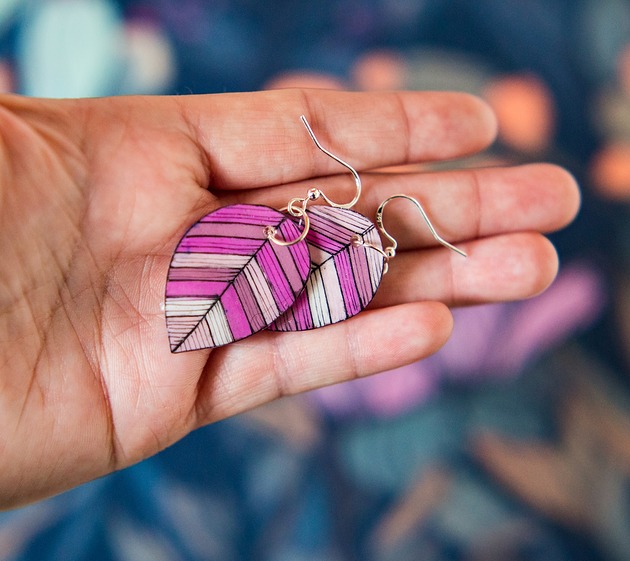 kolczyki srebrne Kolczyki srebrne Liliowe listki