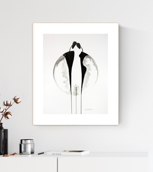 grafika 40 x 50 cm  wykonana ręcznie, abstrakcja Krystyna Siwek Art
