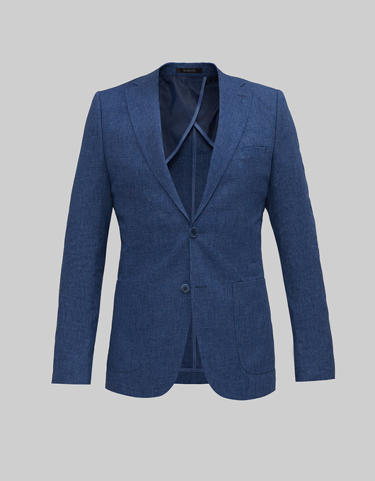 marynarki męskie Męska marynarka casual almese niebieski slim fit