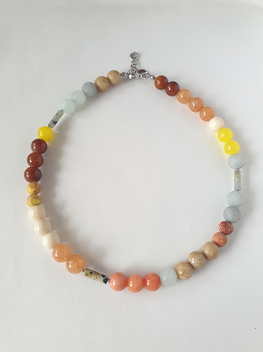 chokery Naszyjnik, BOHO ART jadeit, jaspis, labradoryt, wielobarwny