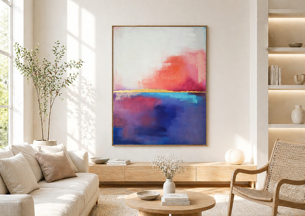 obrazy SOFT LIGHT Ręcznie malowany obraz ze złotem 70x100 cm