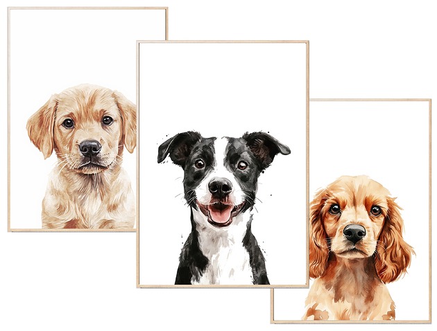 obrazy i plakaty do pokoju dziecięcego Plakaty dla dzieci pieski psy labrador, spaniel