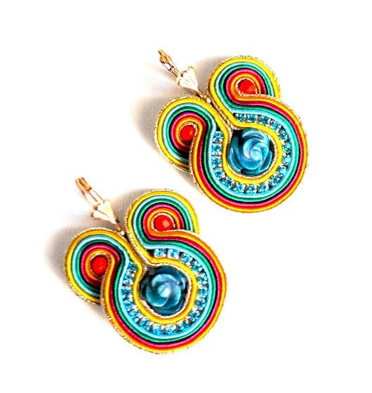 kolczyki soutache Sutaszowe kolczyki AZURRO
