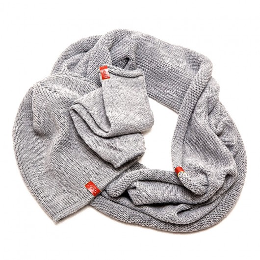 Zestaw Czapka Komin Rękawki Getry GRAY MELANGE CADOaccessories