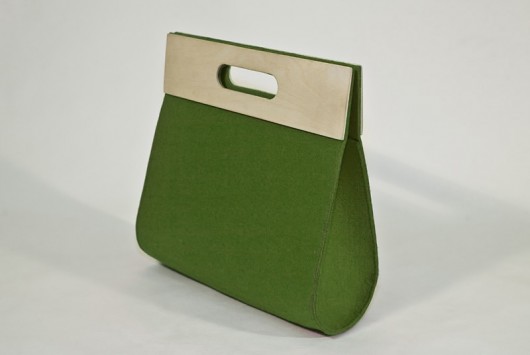 Big felt bag Green moo studio